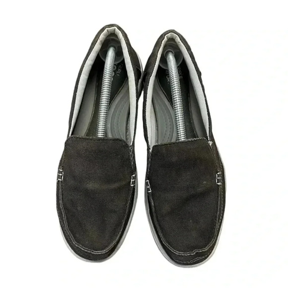 Crocs Walu II Black Canvas Slip On  Loafers Size 8 - Picture 6 of 7
